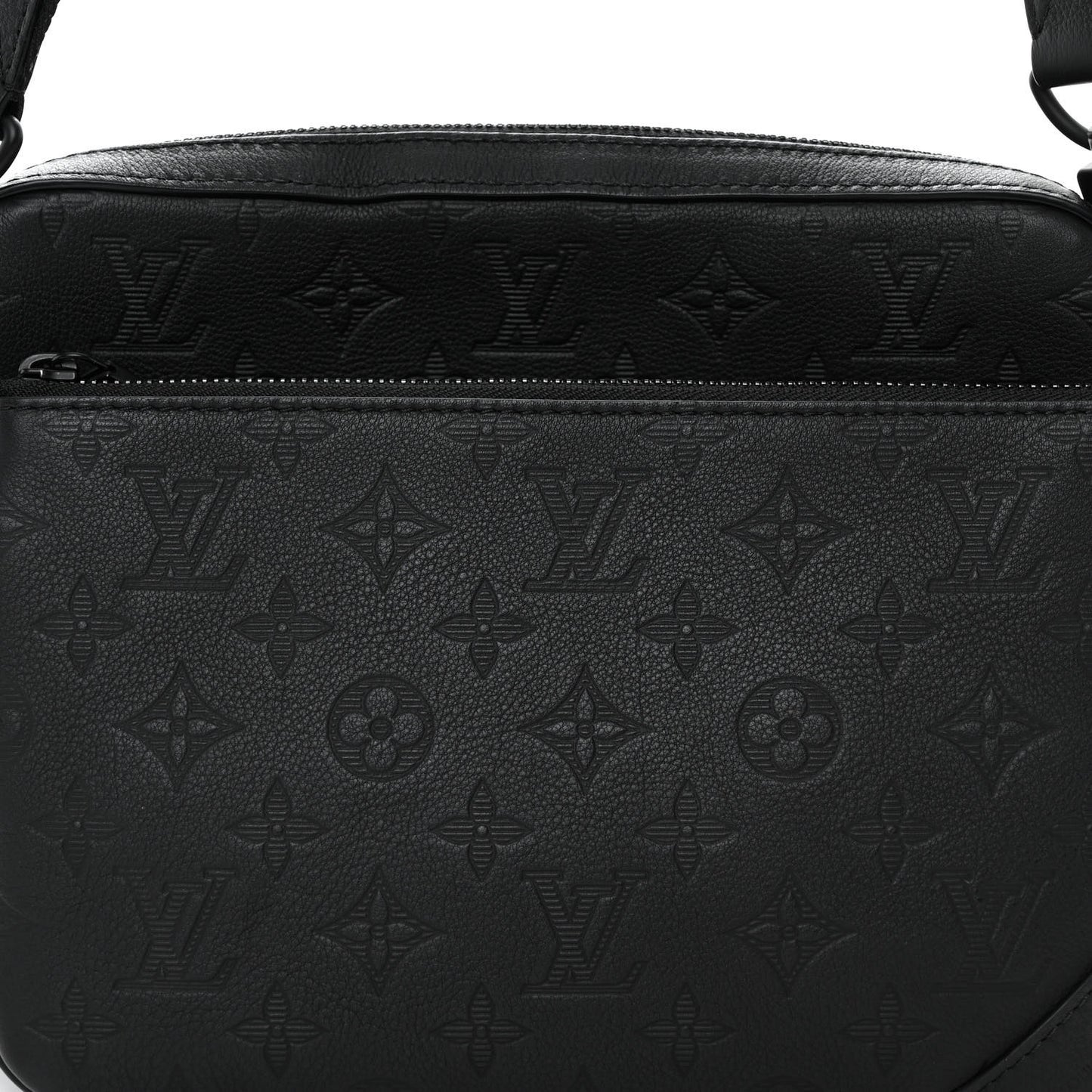 Calfskin Monogram Embossed Trio Messenger Black