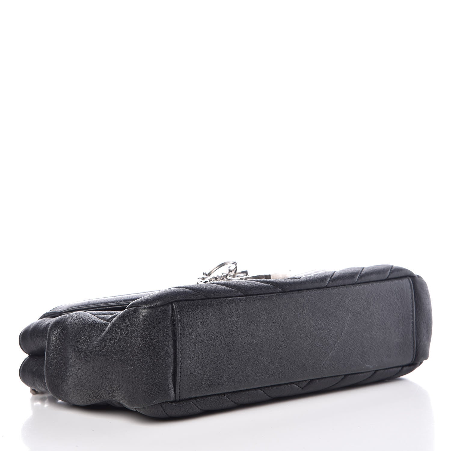 Saint Laurent Sheepskin Matelasse Medium Monogram College Punk Chain Satchel Black 5 of 12