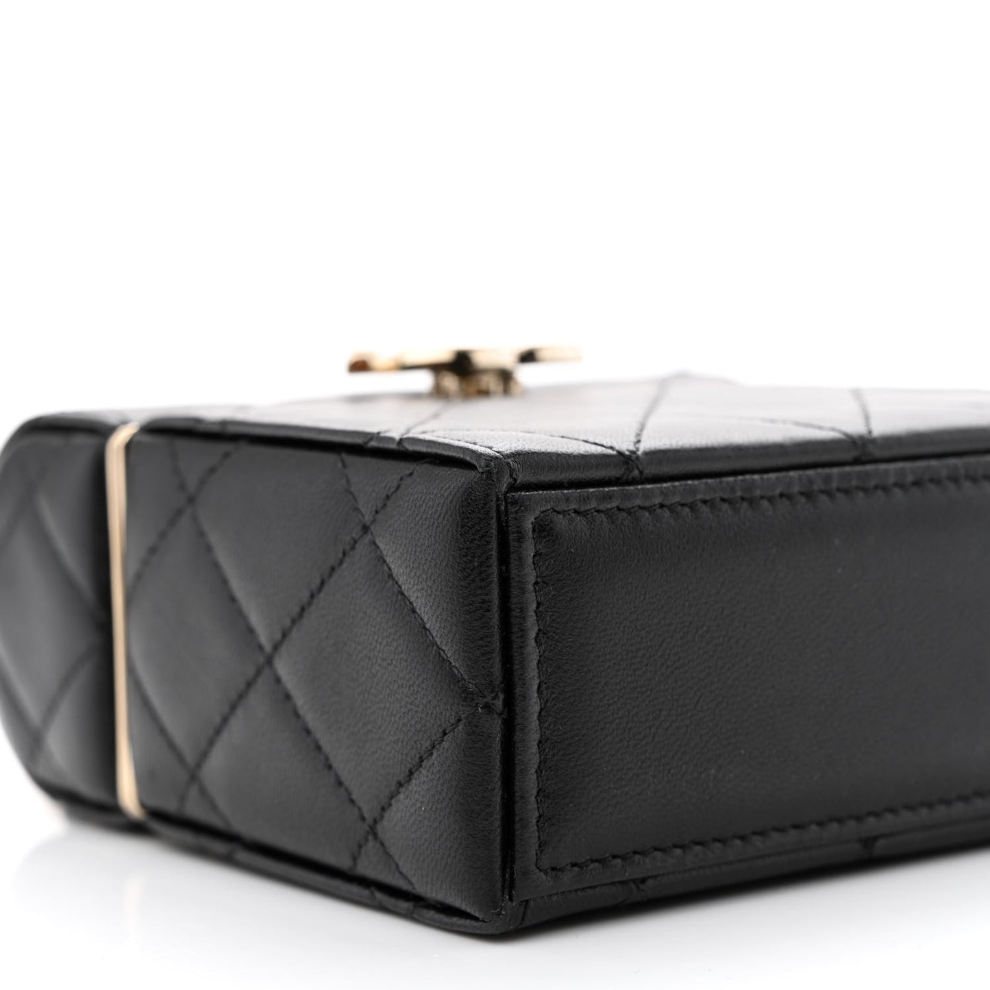 Lambskin Quilted Small Box With Chain Black