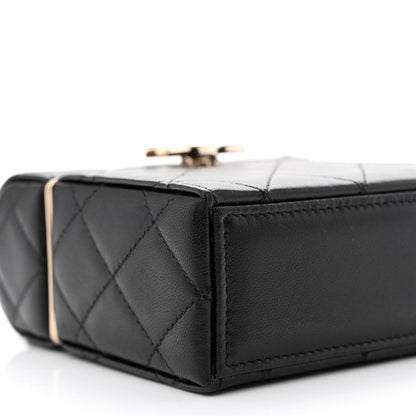 Chanel Lambskin Quilted Small Box With Chain Black 10 of 11