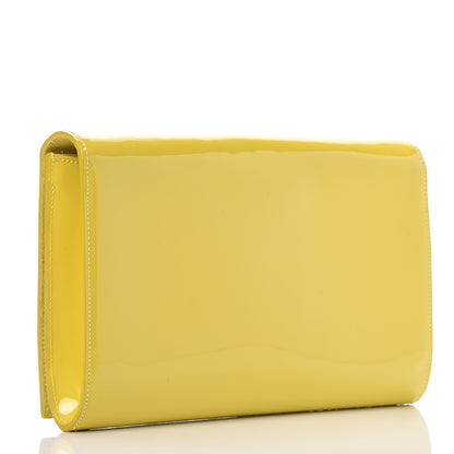 Saint Laurent Patent Calfskin Monogram Large Belle De Jour Clutch Yellow 3 of 6