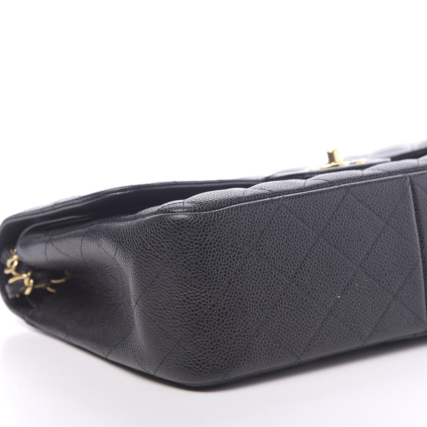 Caviar Quilted Jumbo Double Flap Black