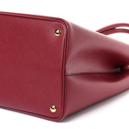 Prada Saffiano Cuir Large Double Bag Fuoco 11 of 12