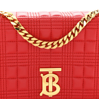 Burberry Lambskin Quilted Small Lola Bag Bright Red 8 of 10