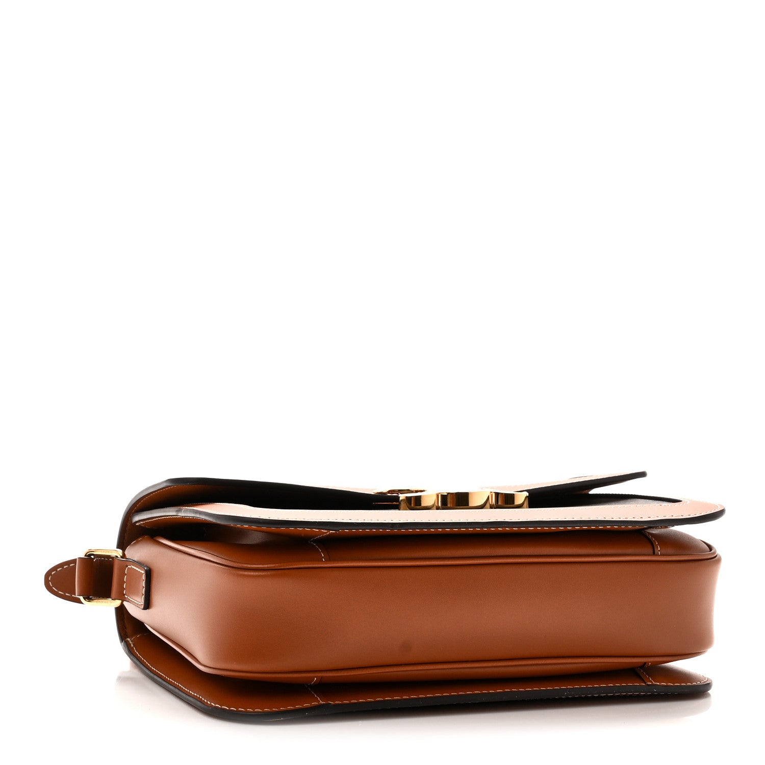 Celine Triomphe Canvas Calfskin Medium Triomphe Bag Tan 4 of 11
