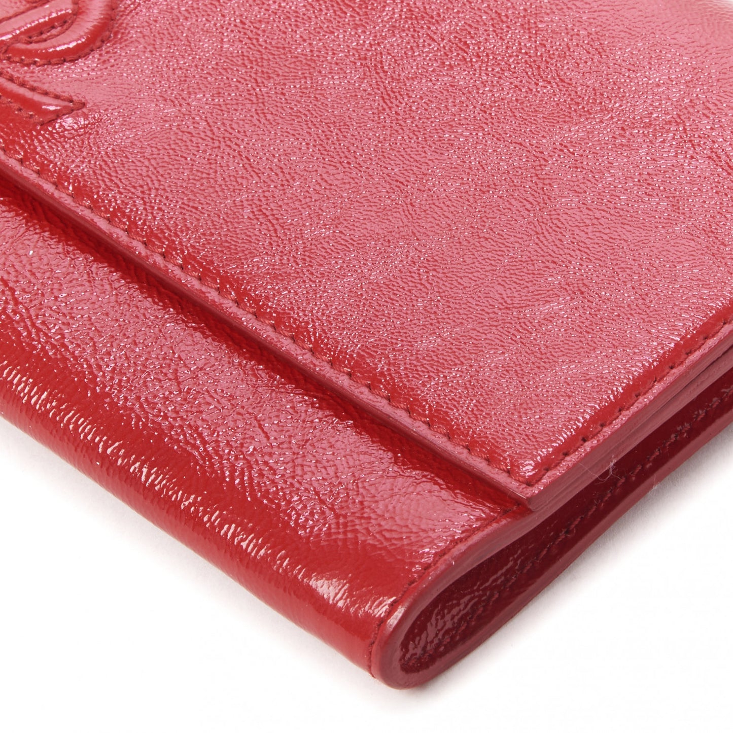 Textured Patent Small Belle De Jour Clutch Red
