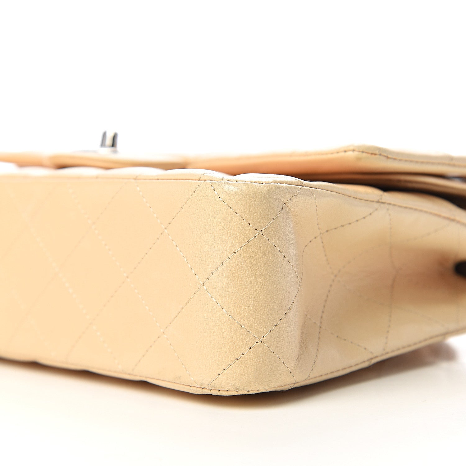 Chanel Lambskin Quilted Medium Double Flap Beige Clair 13 of 14