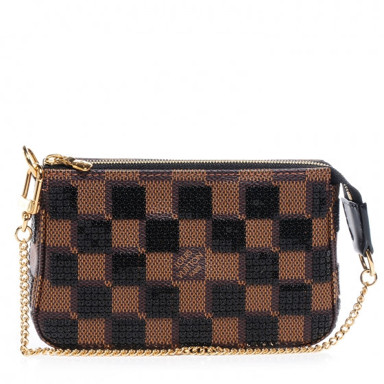 Louis Vuitton Damier Paillettes Mini Pochette Accessories Black 1 of 9