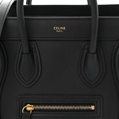 Celine Smooth Calfskin Nano Luggage Black 9 of 12