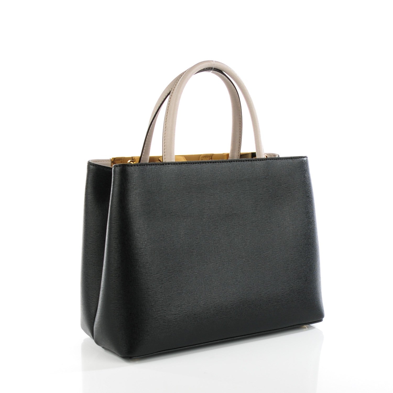 Fendi Vitello Elite Monster Petite 2Jours Tote Multicolor Black Grigio Polvere Multicolor 3 of 9