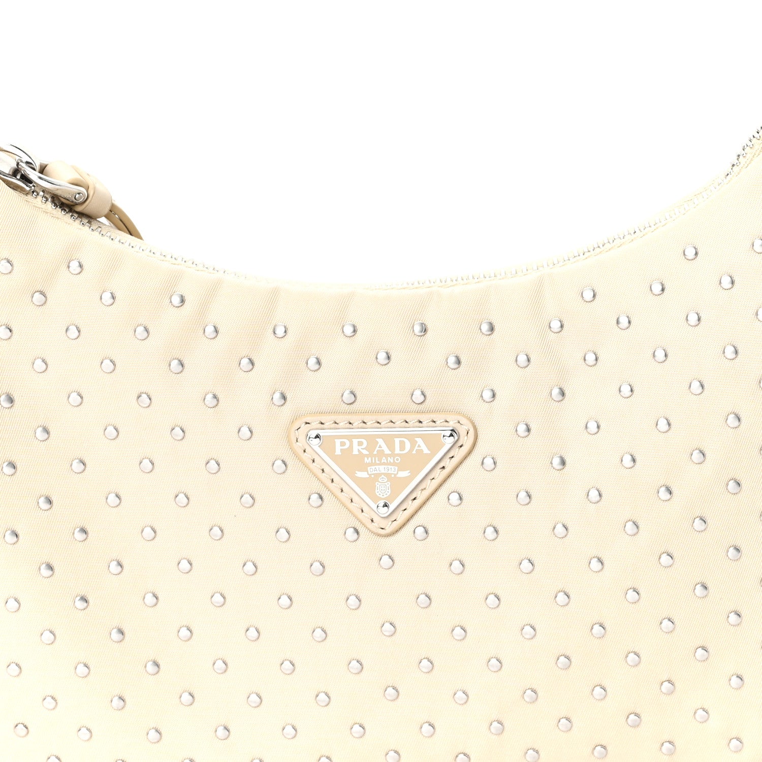 Prada Tessuto Nylon Studded Mini Re-Edition Bag Deserto 7 of 9