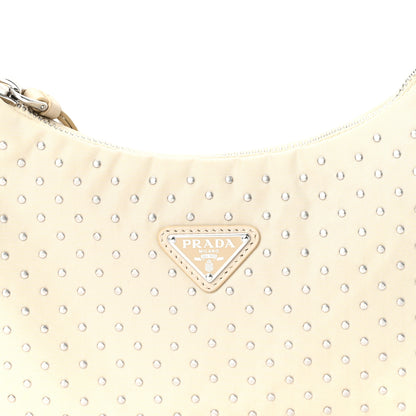 Prada Tessuto Nylon Studded Mini Re-Edition Bag Deserto 7 of 9