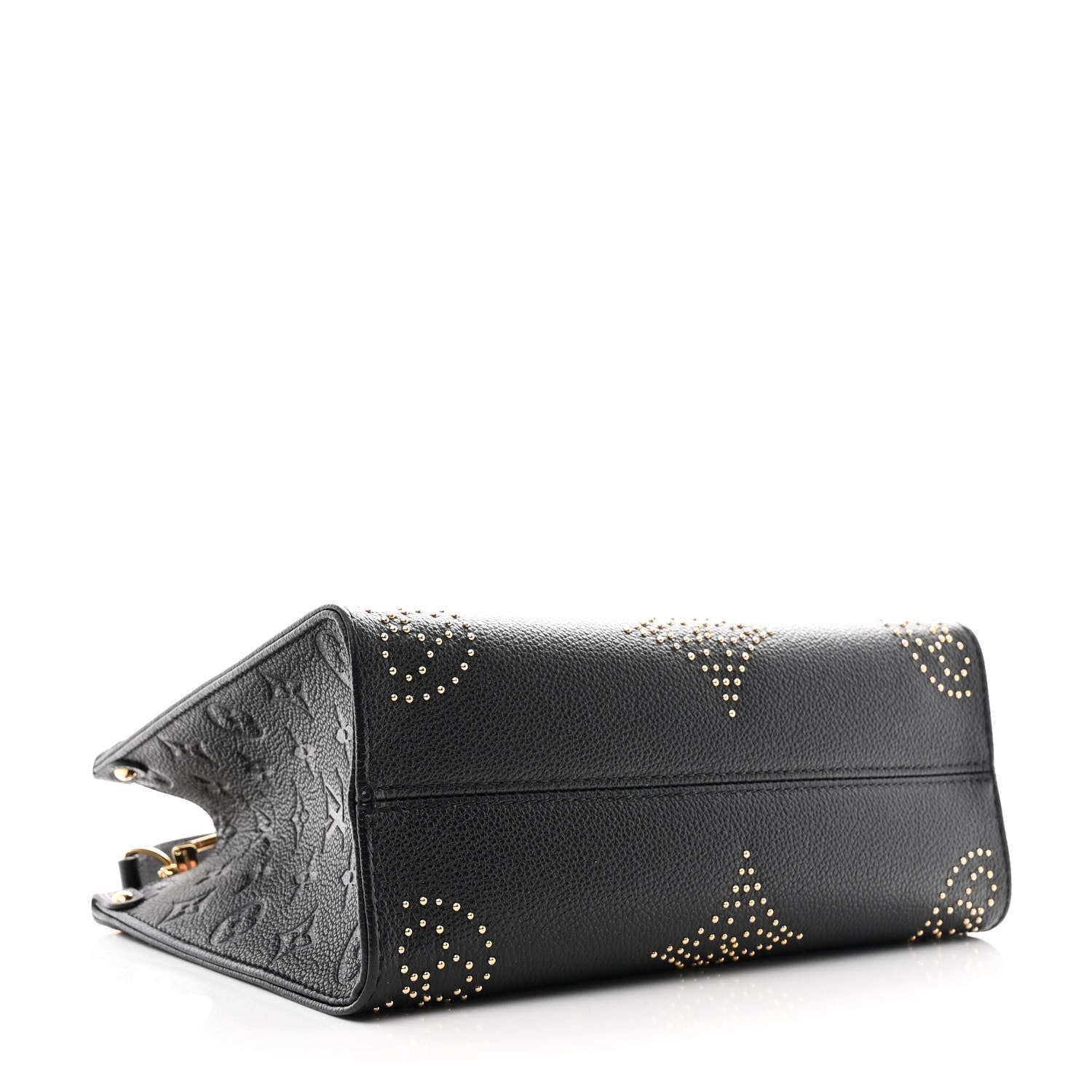 Louis Vuitton Grained Calfskin Studded Monogram Giant Onthego PM Black 4 of 10