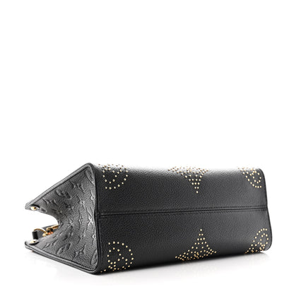 Louis Vuitton Grained Calfskin Studded Monogram Giant Onthego PM Black 4 of 10