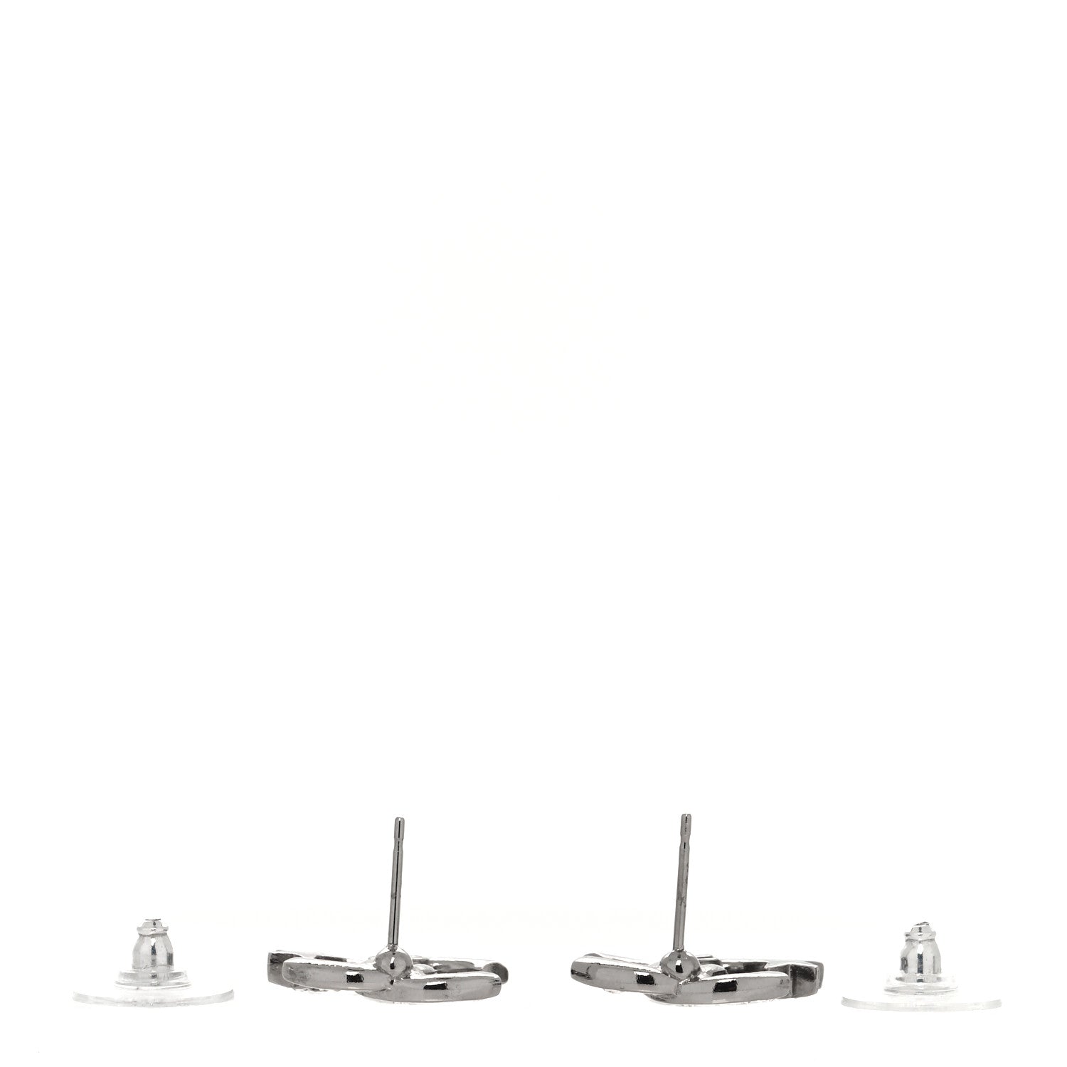 Chanel Crystal CC Starfall Earrings Silver 3 of 4