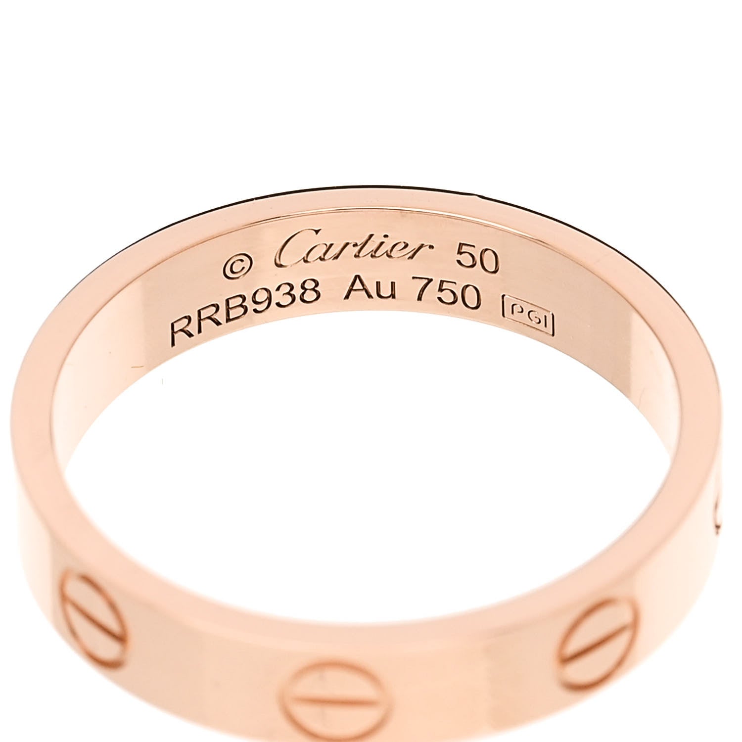 Cartier 18K Pink Gold 3.5mm LOVE Wedding Band Ring 50 5.25 4 of 5
