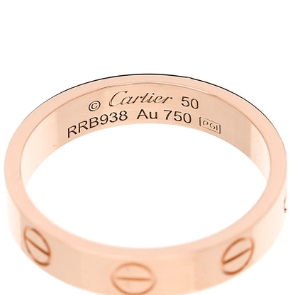 Cartier 18K Pink Gold 3.5mm LOVE Wedding Band Ring 50 5.25 4 of 5