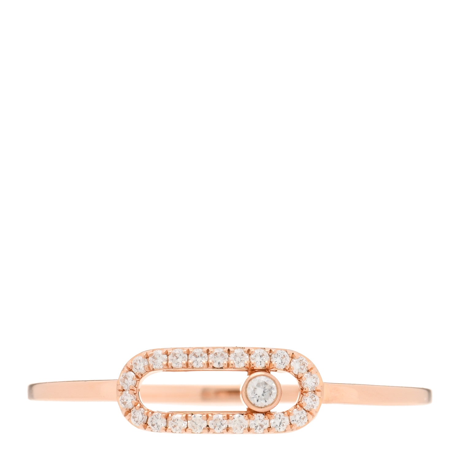 Messika 18K Rose Gold Diamond Move Uno Ring 54 6.75 1 of 5