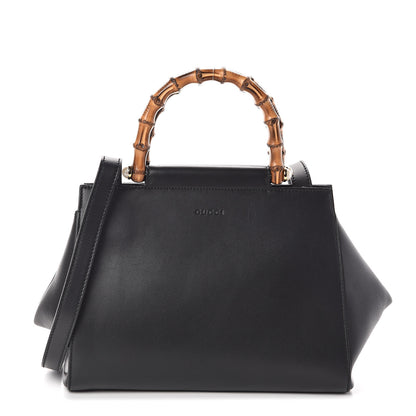 Gucci Nappa Bamboo Small Nymphaea Top Handle Bag Black 1 of 10