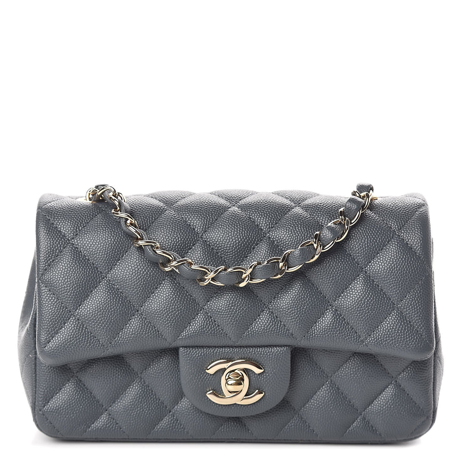 Chanel Caviar Quilted Mini Rectangular Flap Dark Grey 1 of 9