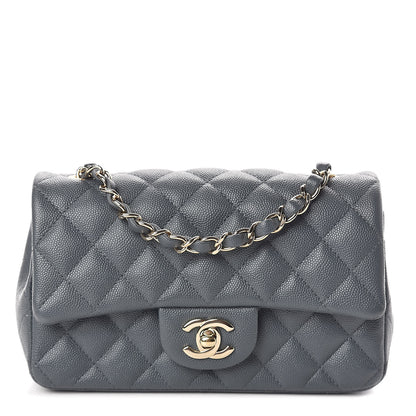 Chanel Caviar Quilted Mini Rectangular Flap Dark Grey 1 of 9