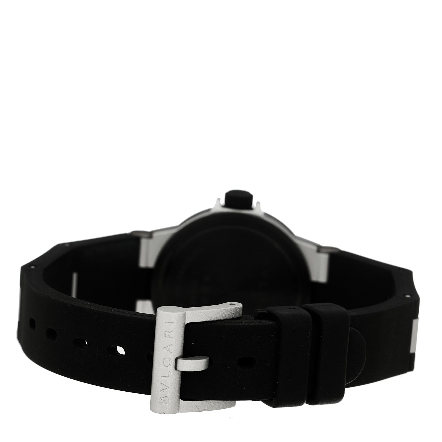 Bulgari Aluminum Rubber 29mm Diagono Quartz Watch Black 3 of 4