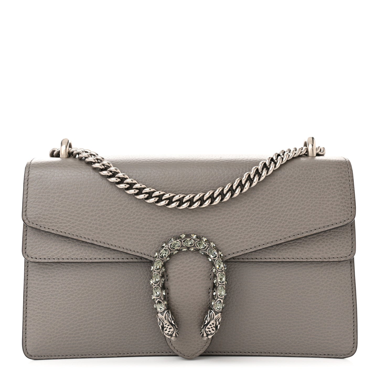Pebbled Calfskin Small Dionysus Shoulder Bag Dusty Grey