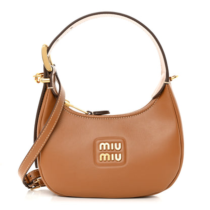 Miu Miu Nappa Mini Hobo Caramel 1 of 10