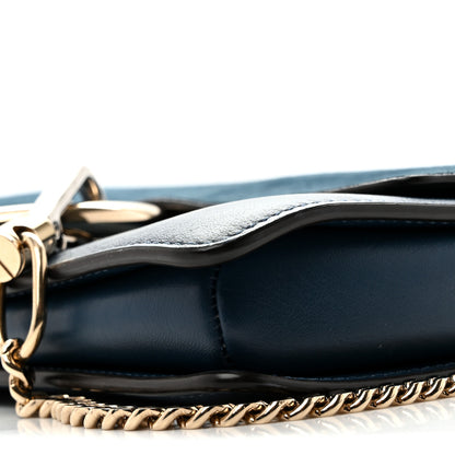 Chloe Suede Calfskin Small Faye Shoulder Bag Majolica Blue 10 of 14