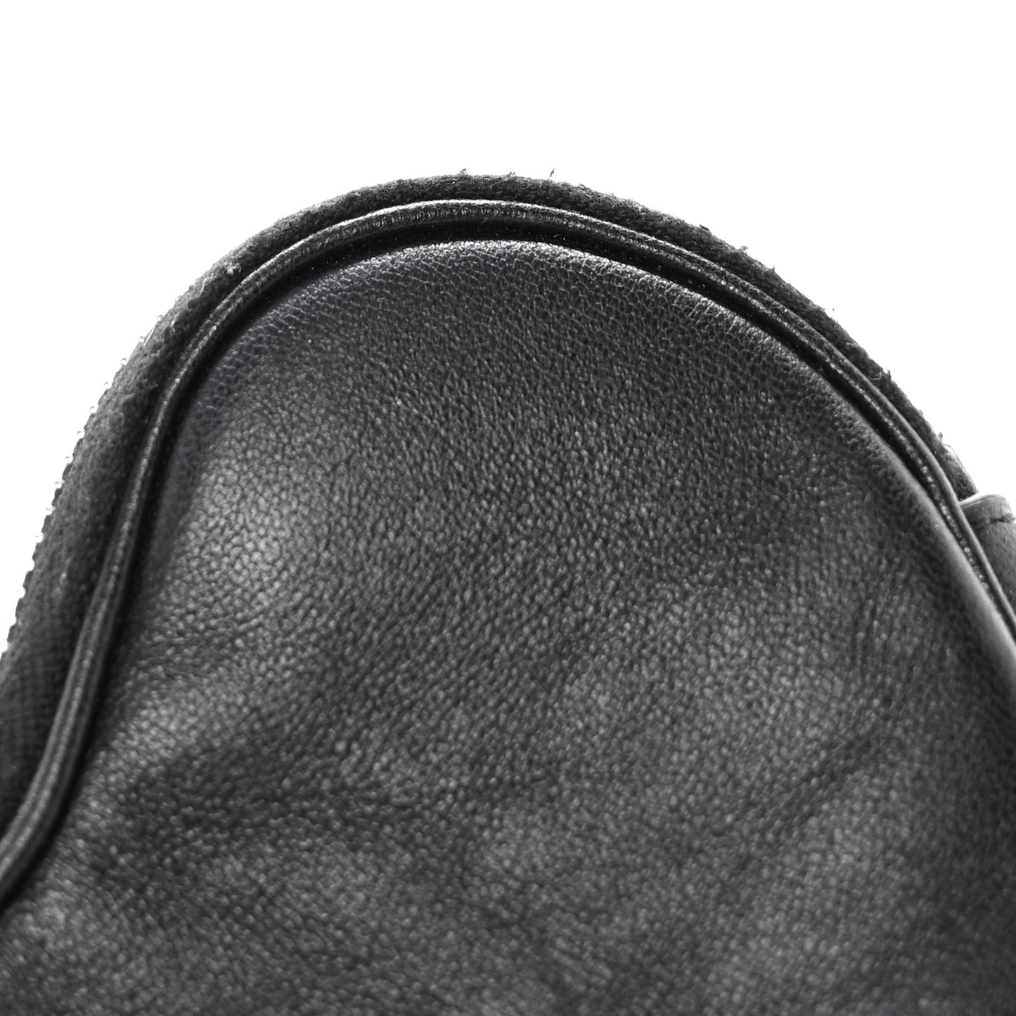 Calfskin Heart Embossed Monogram Heart Key Pouch Black
