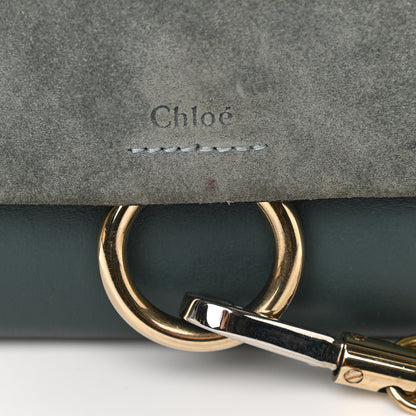 Chloe Suede Calfskin Mini Faye Shoulder Bag Cloudy Blue 11 of 11