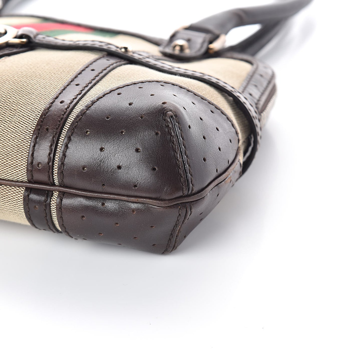 Canvas Calfskin GG Reins Tote Brown