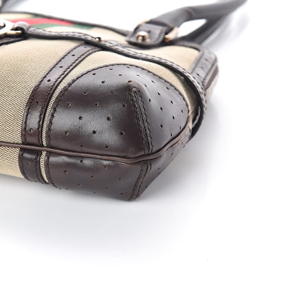 Gucci Canvas Calfskin GG Reins Tote Brown 9 of 9