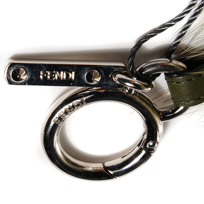 Fendi Fox Mink Rabbit Fur Vitello Flamingo Kooky Monster Bag Bug Charm Verde Multicolor Olive 5 of 5