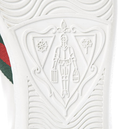 Gucci Calfskin Ayers Web Heart Embroidered Ace Sneakers 36 White 7 of 9