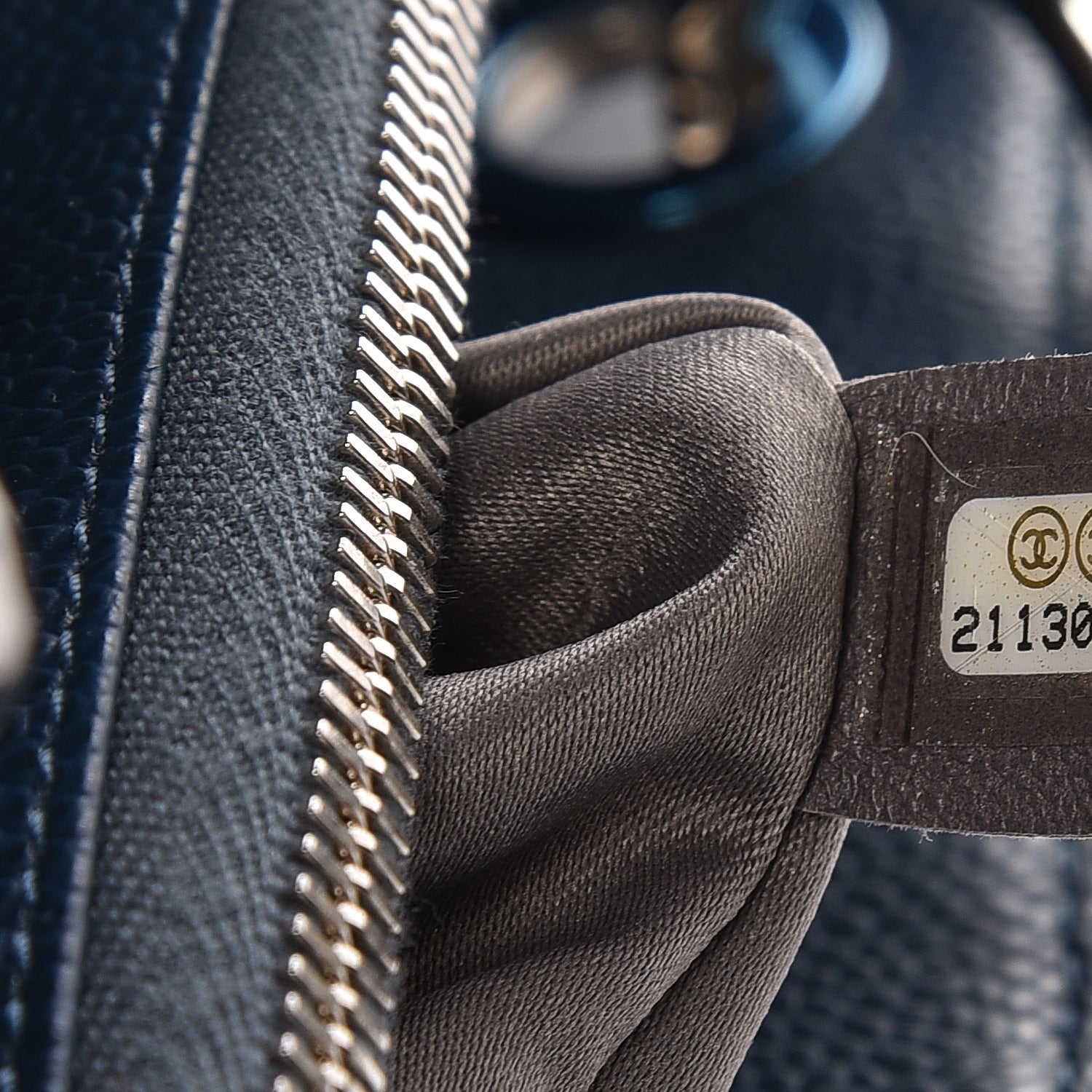 Chanel Caviar Quilted Grand Shopping Tote GST Dark Blue 7 of 8