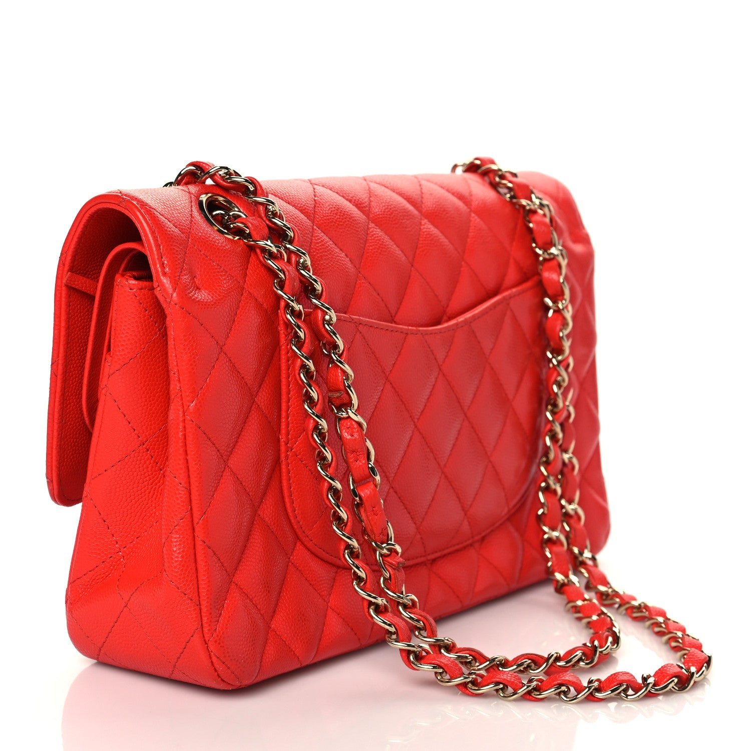 Chanel Caviar Quilted Medium Double Flap Red 3 of 12