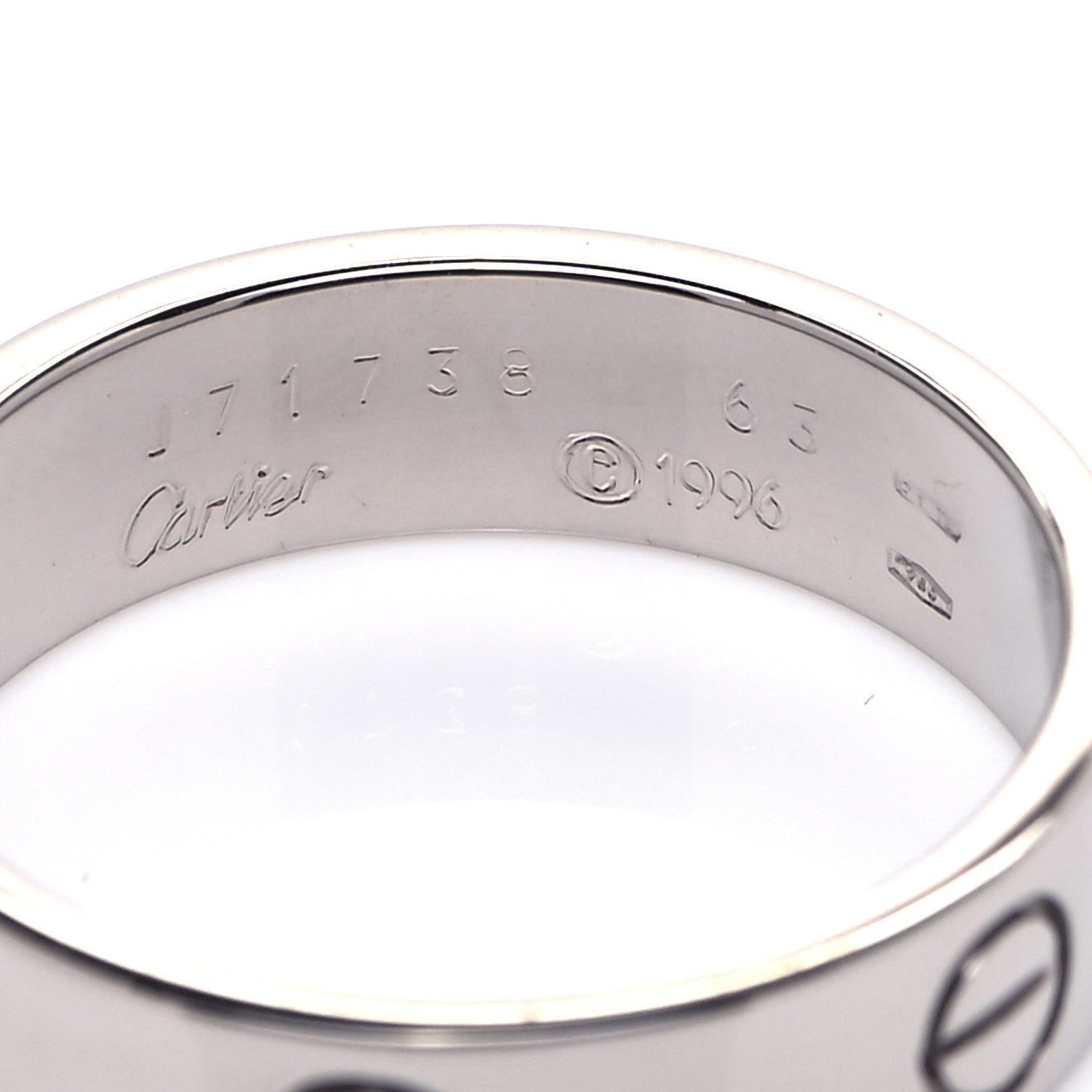 18K White Gold 6mm LOVE Ring 63 10.25