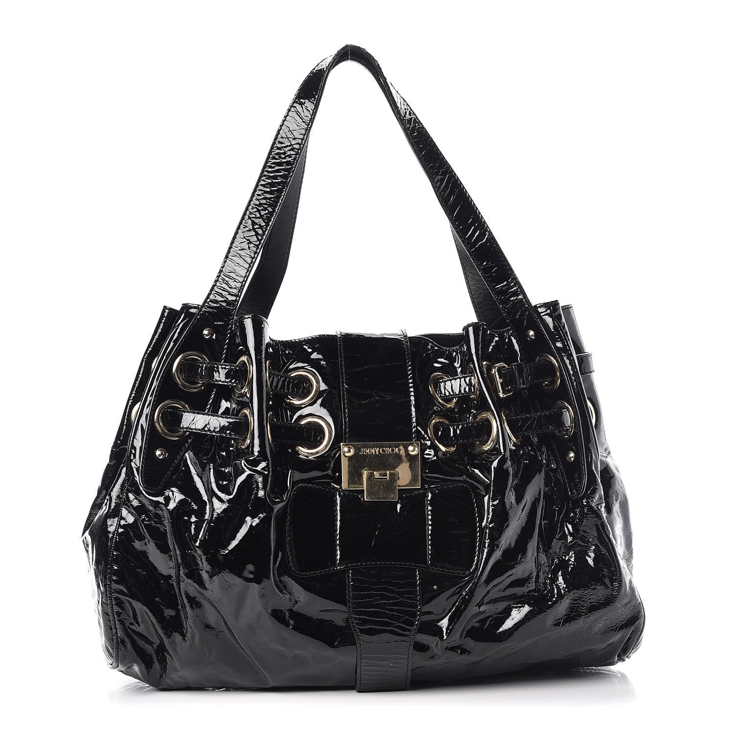 Jimmy Choo Crushed Patent Ramona Black 1 of 15