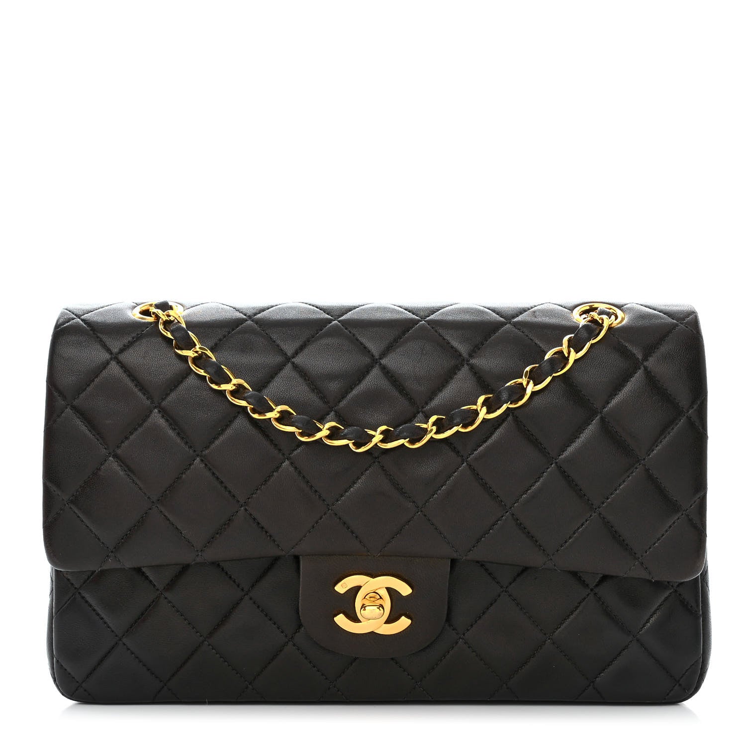 Chanel Lambskin Quilted Medium Double Flap Black 1 of 13