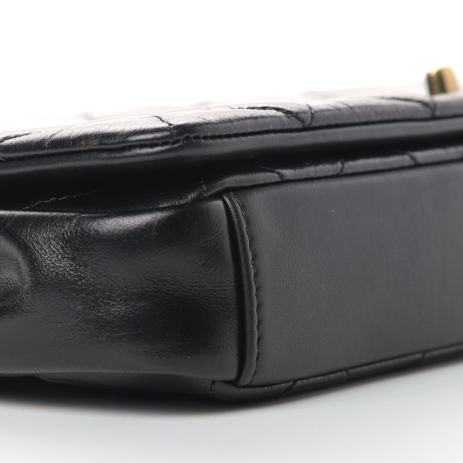 Chanel Calfskin Quilted Gold Bar Flap Black 8 of 14
