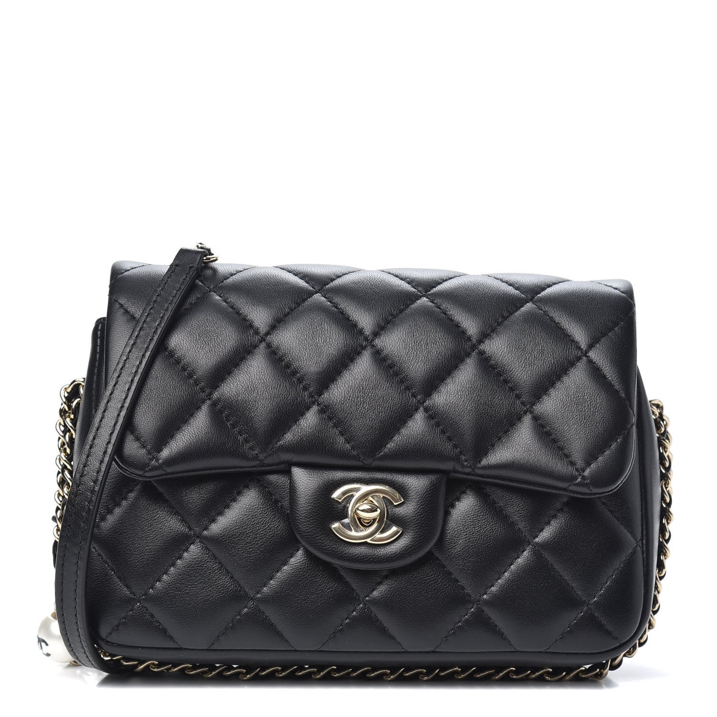 Lambskin Quilted Small My Precious Flap Black