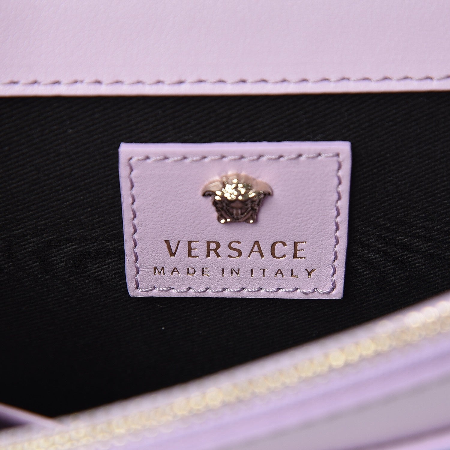 Versace Grained Calfskin Palazzo Chain Evening Bag Black Pink 6 of 6
