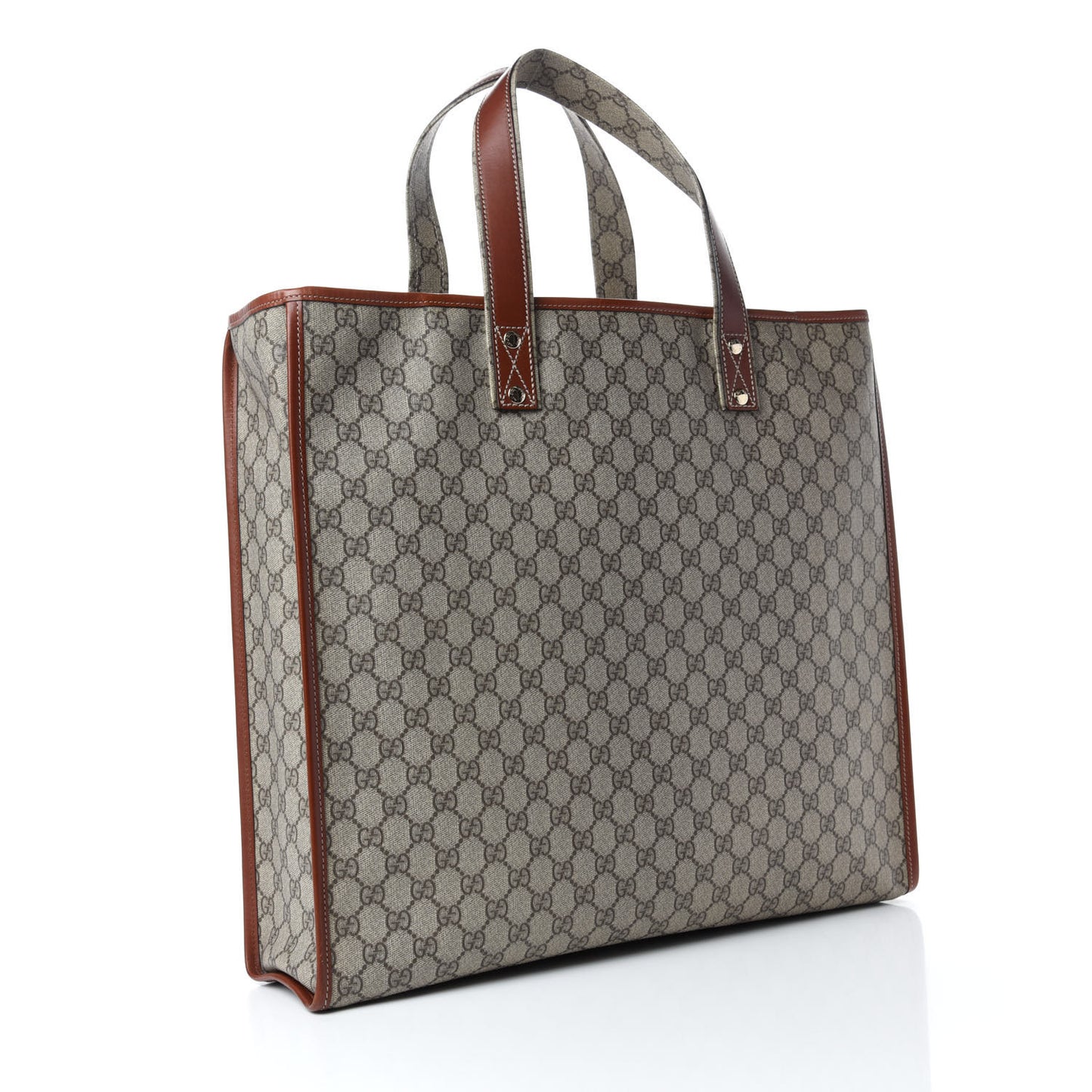 GG Plus Monogram Large Signature Web Loop Tote Brown