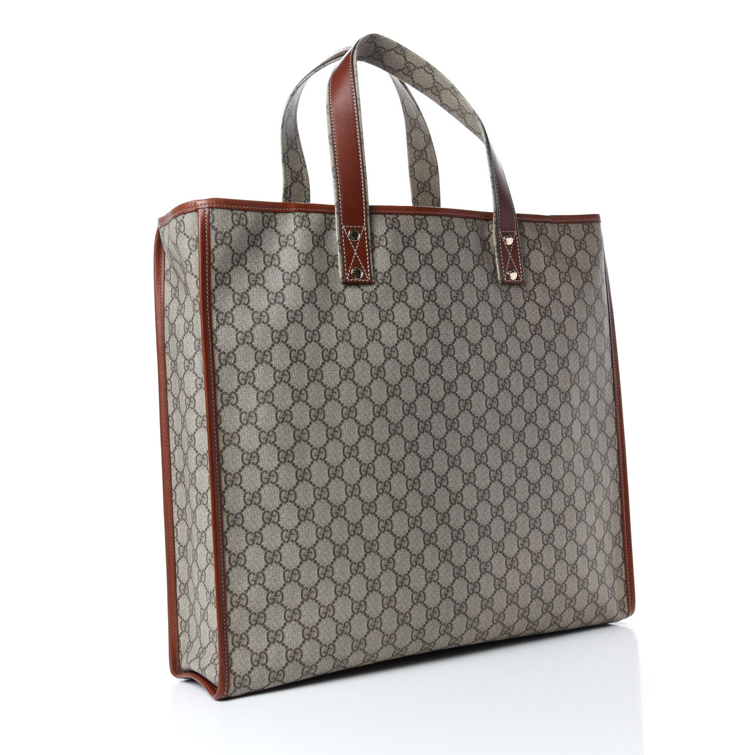 Gucci GG Plus Monogram Large Signature Web Loop Tote Brown 3 of 10