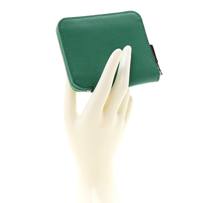 Hermes Evercolor Silk'In Compact Wallet Vert Jade 2 of 9