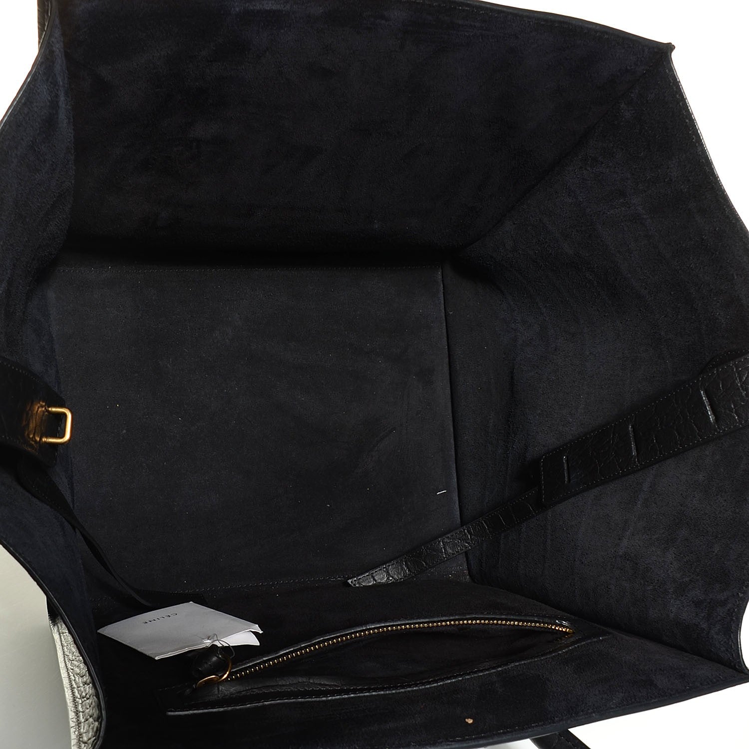 Celine Crocodile Embossed Calfskin Medium Phantom Luggage Black 5 of 7