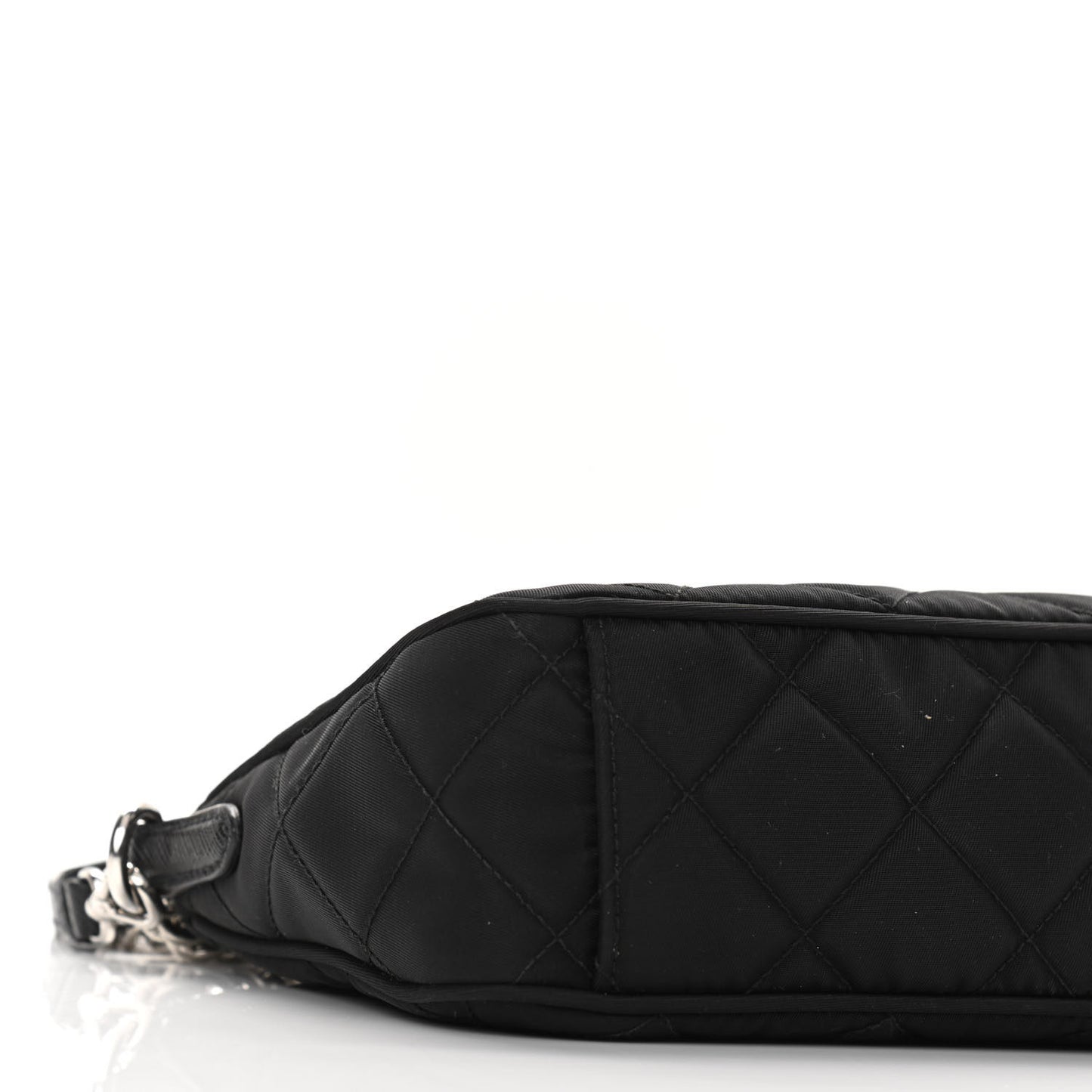 Nylon Tessuto Impuntu Quilted Crossbody Bag Black