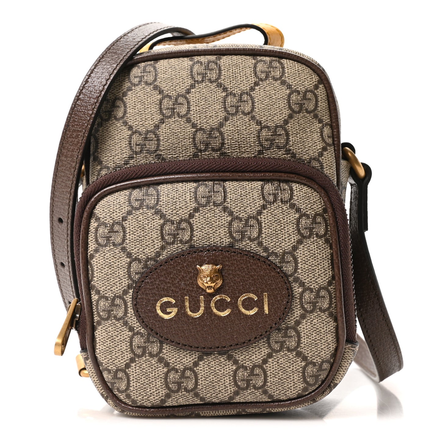 GG Supreme Monogram Mini Neo Vintage Double Zip Messenger Bag Beige New Acero Crop