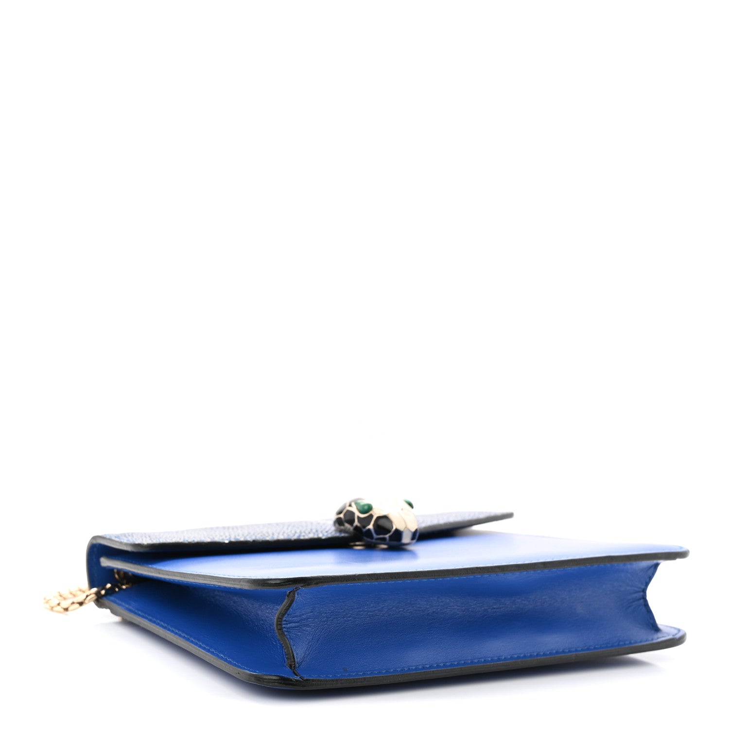 Bulgari Galuchat Calfskin Serpenti Forever Crossbody Bag Blue 8 of 19